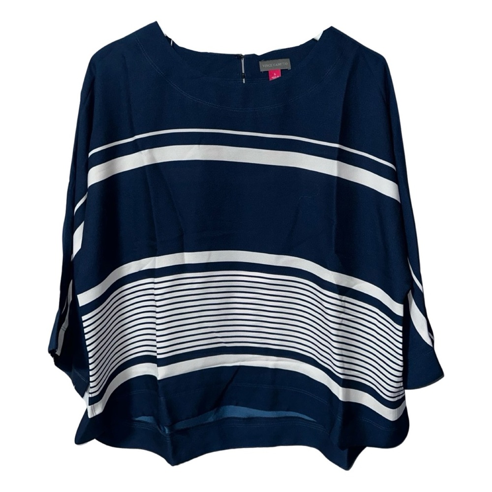 Vince Camuto Blue And White Striped Blouse Top Size Small
